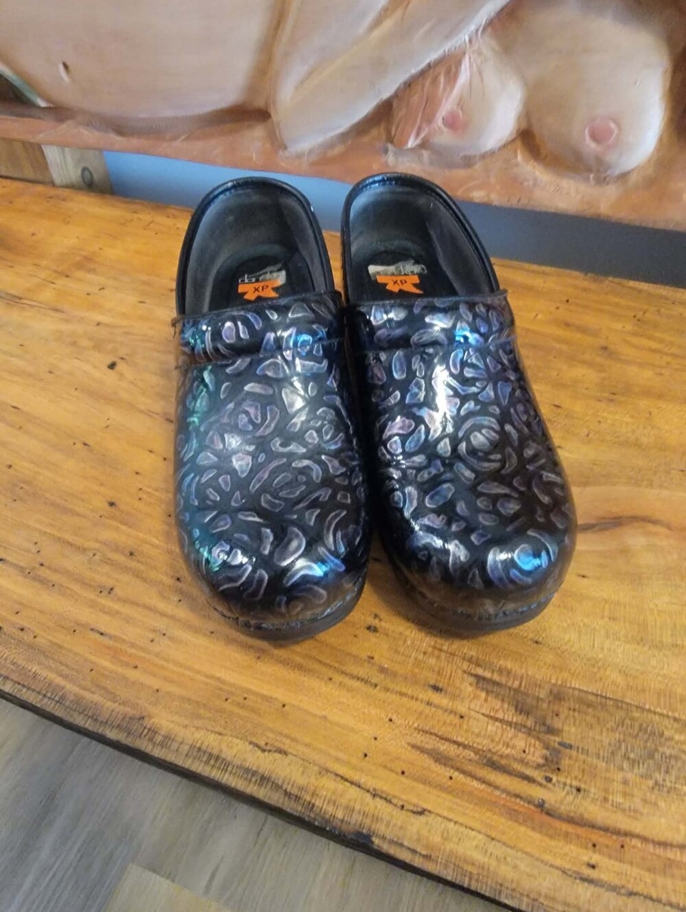Dansko Sz 40=9 Pro XP Night Rose Black & Purple Floral Pantent Leather - Picture 2 of 10